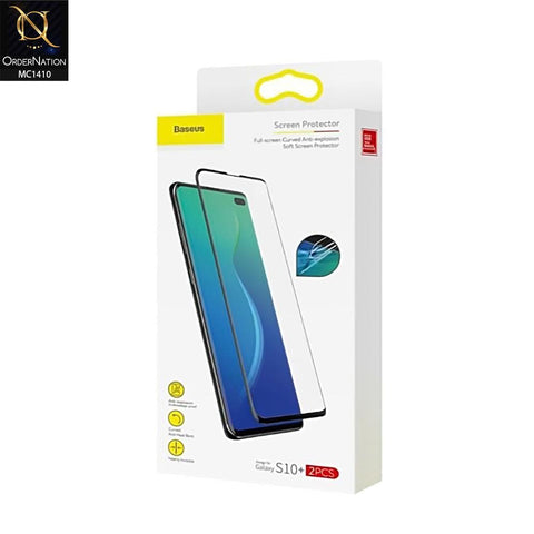 Samsung Galaxy S10 Screen Protector - Black - Baseus Full-Screen Curved Anti-explosion  Screen Protector 2 Pcs