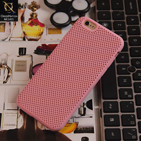 Soft Candy Doted Silica Gell Breathing Case For iPhone 6S / 6 - Pink