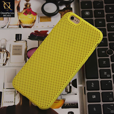 Soft Candy Doted Silica Gell Breathing Case For iPhone 6S / 6 - Yellow