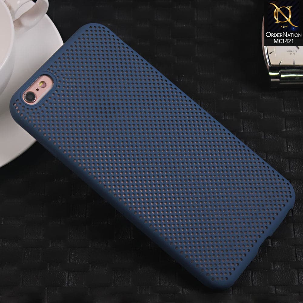 Soft Candy Doted Silica Gell Breathing Case For iPhone 6 Plus / 6s Plus - Navy Blue