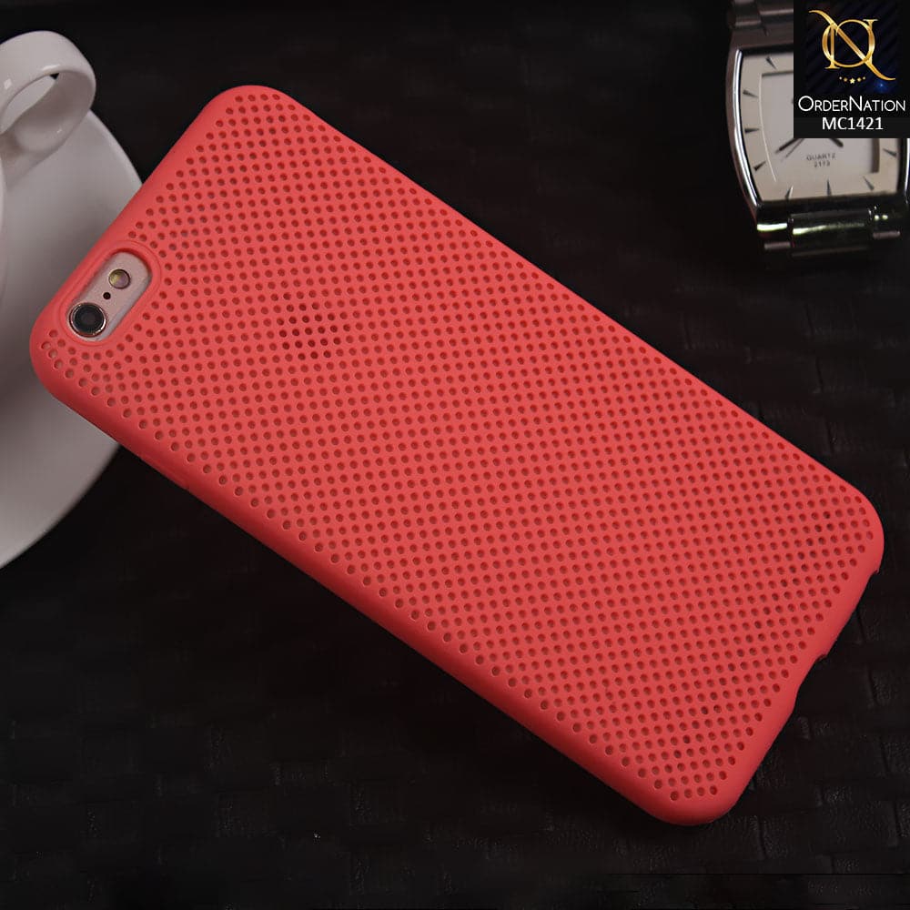 Soft Candy Doted Silica Gell Breathing Case For iPhone 6 Plus / 6s Plus - Peach