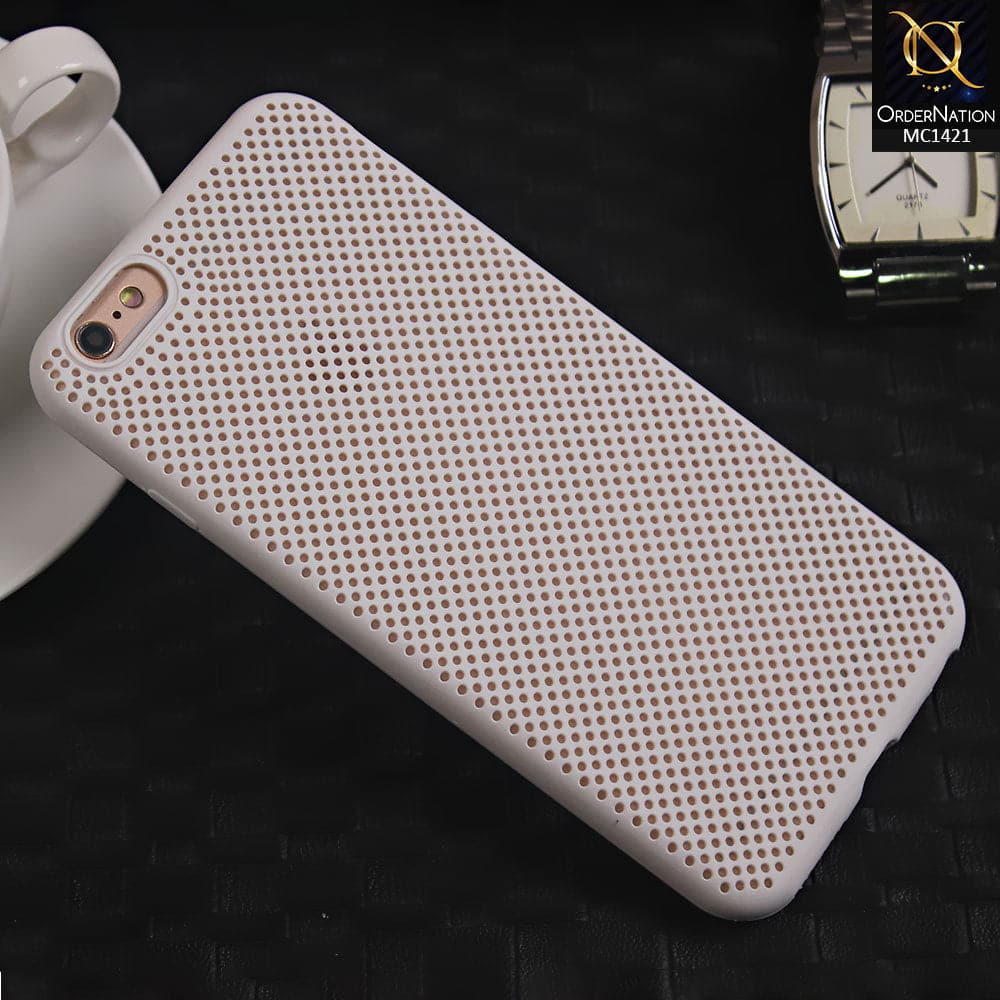 Soft Candy Doted Silica Gell Breathing Case For iPhone 6 Plus / 6s Plus - White