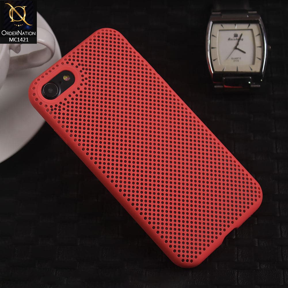 Soft Candy Doted Silica Gell Breathing Case For iPhone 8 / 7 - Peach