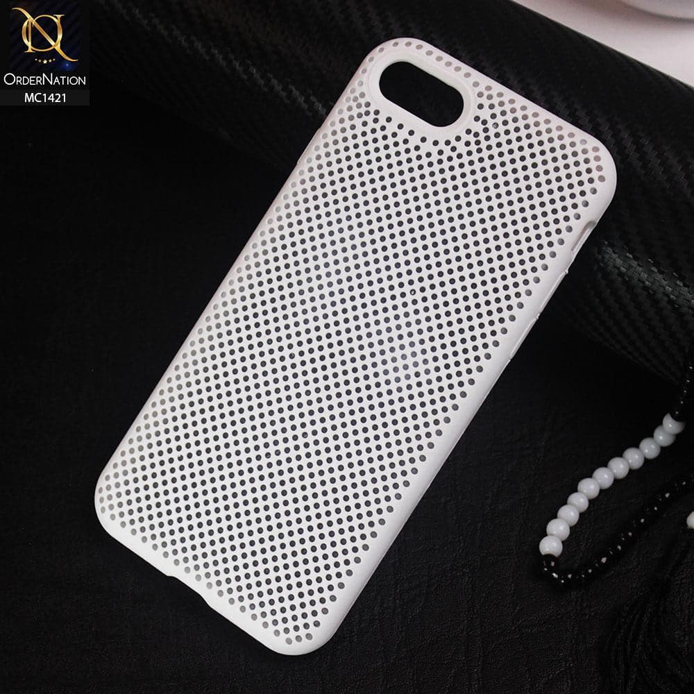 Soft Candy Doted Silica Gell Breathing Case For iPhone 8 / 7 - White