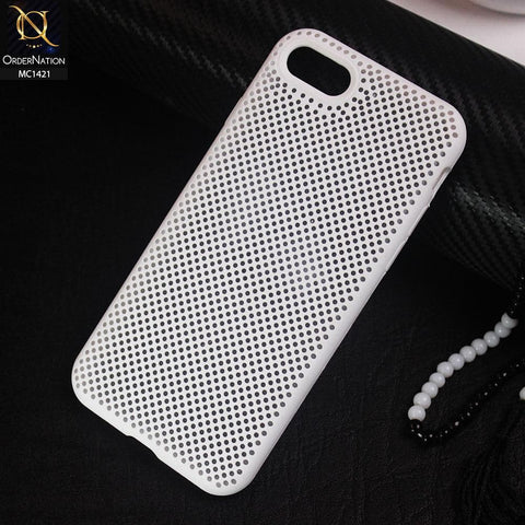 Soft Candy Doted Silica Gell Breathing Case For iPhone 8 / 7 - White