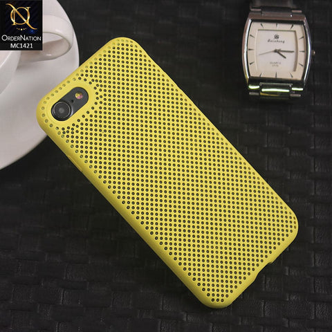 Soft Candy Doted Silica Gell Breathing Case For iPhone 8 / 7 - Yellow