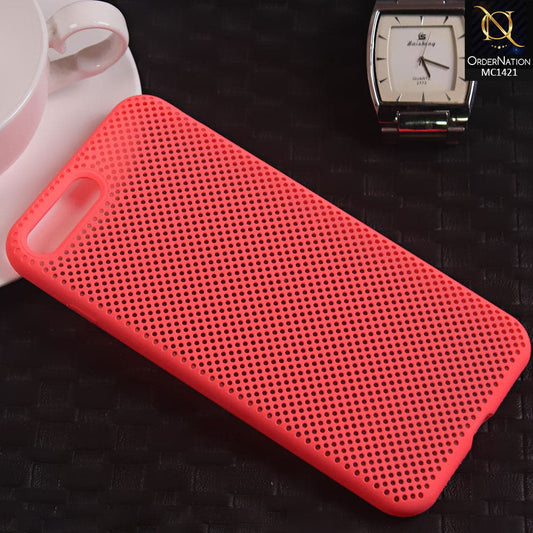Soft Candy Doted Silica Gell Breathing Case For iPhone 8 Plus / 7 Plus - Peach