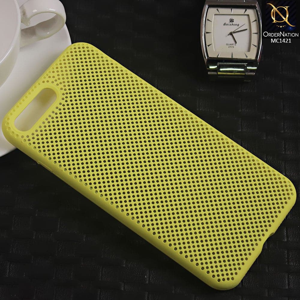 Soft Candy Doted Silica Gell Breathing Case For iPhone 8 Plus / 7 Plus - Yellow