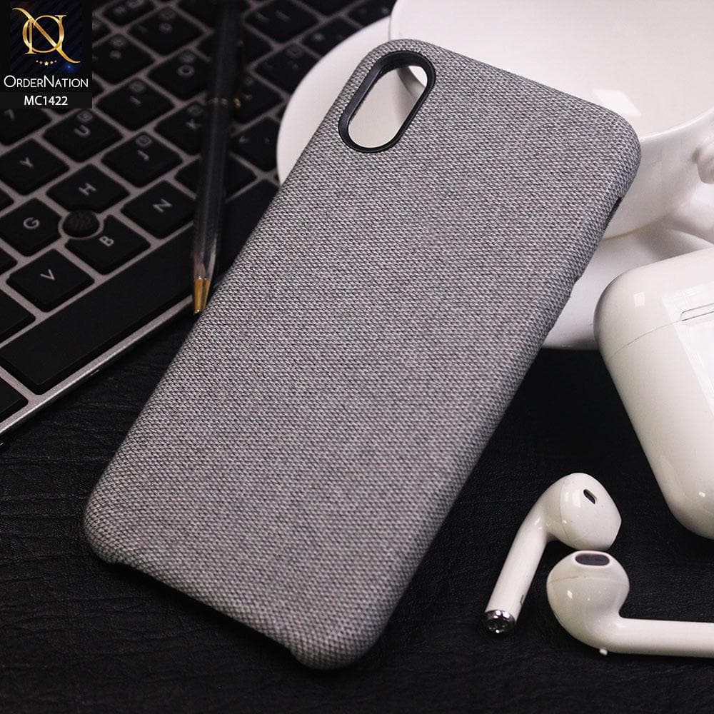 iPhone XS / X Cover - Light Gray - Jeans Texture PC Case