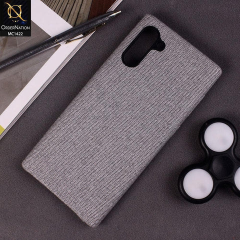 Samsung Galaxy Note 10 Cover - Light Gray - Jeans Texture PC Case