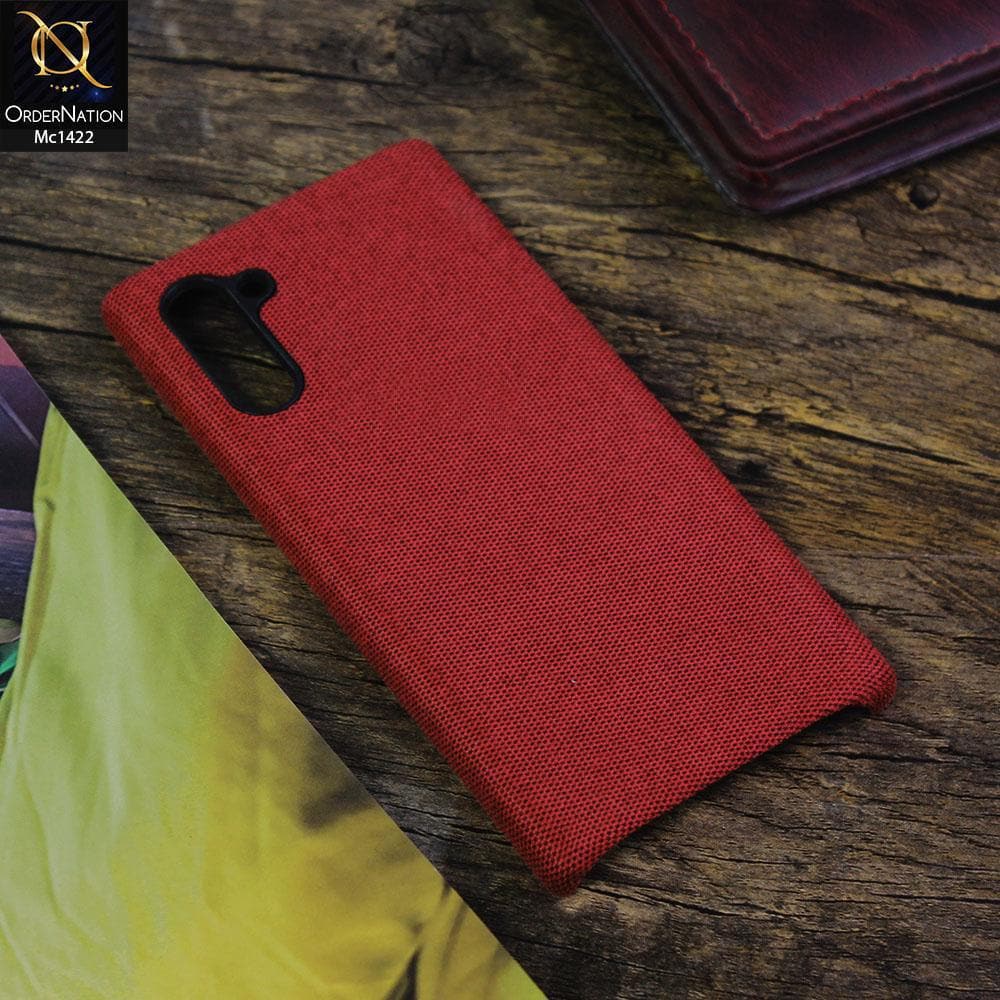 Samsung Galaxy Note 10 Cover - Red - Jeans Texture PC Case