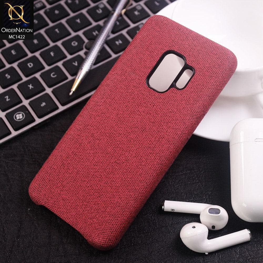 Samsung Galaxy S9 Cover - Red - Jeans Texture PC Case
