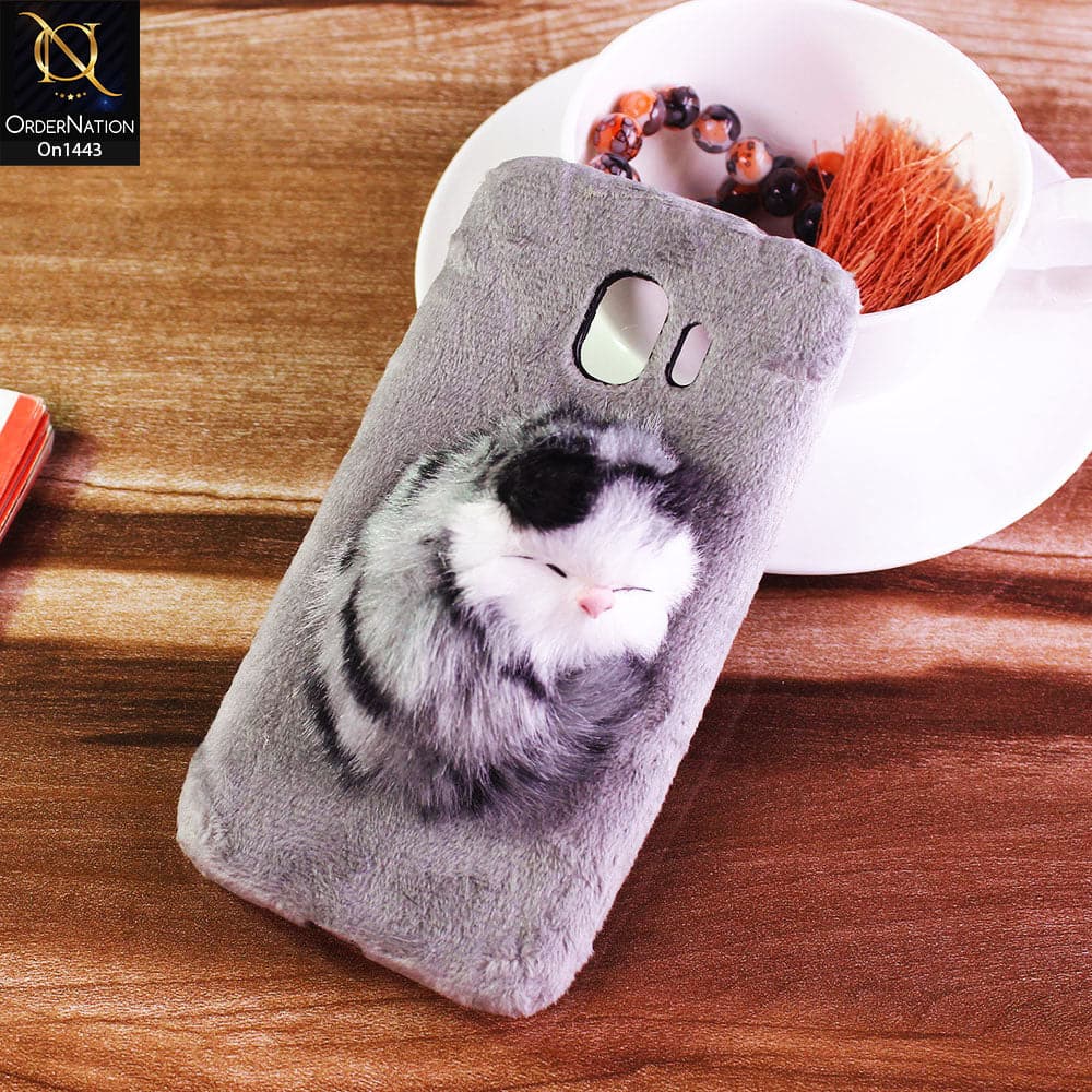 Samsung Galaxy Grand Prime Pro / J2 Pro 2018 - Gray - Cute Funny Character Sleeping Fur Case
