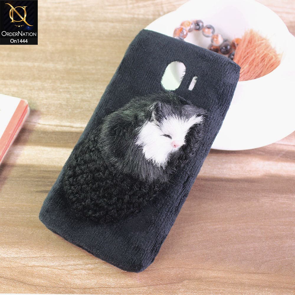 Samsung Galaxy J4 2018 - Black - Cute Funny Character Sleeping Fur Case