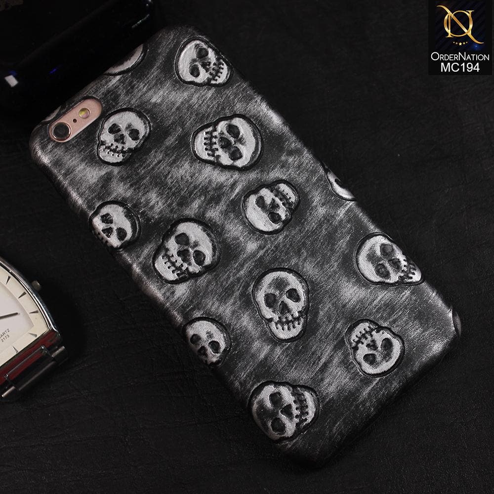 iPhone 6S / 6 Cover - Silver - Hot Retro Leather Skull Case