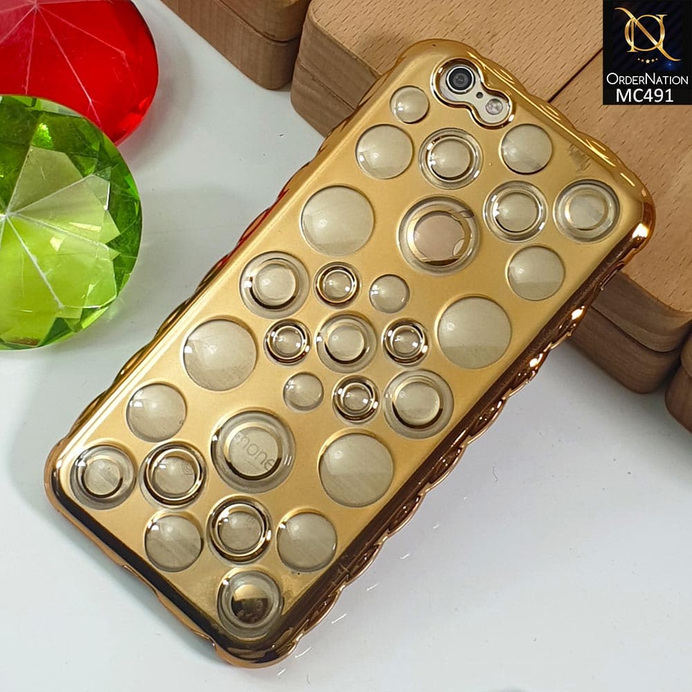 Electroplated Bubbly Stylish TPU For iPhone 6s / 6 - Golden