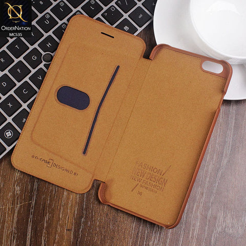 iPhone 6s Plus / 6 Plus Cover - Brown - G-Case PU Leather Wallet Luxury Case