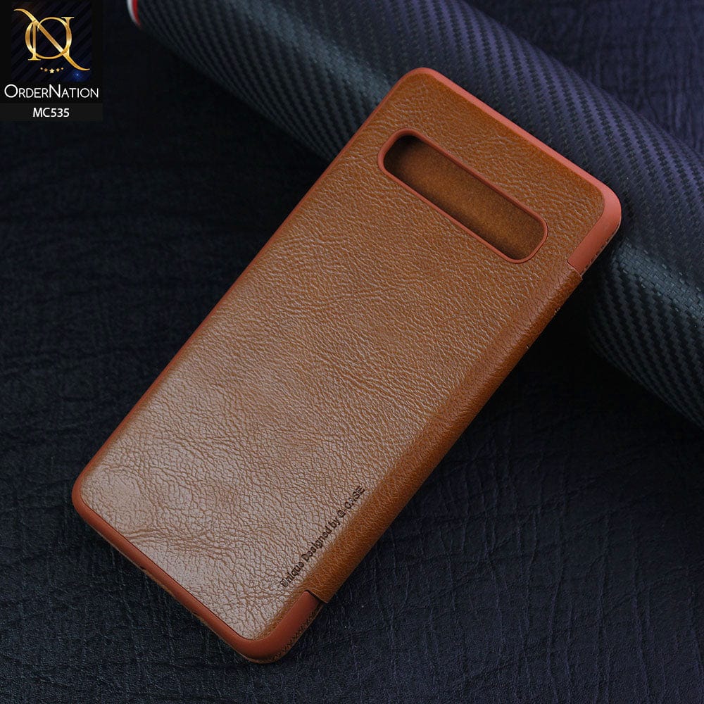 Samsung Galaxy S10 5G Cover Brown G-Case PU Leather Wallet