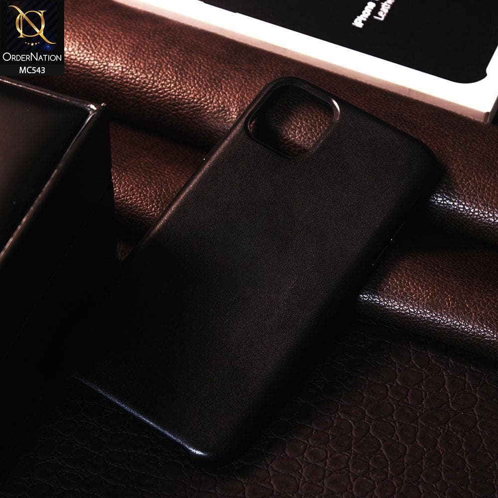 iPhone 11 Pro Max Cover - Black - Luxury Elegant Leather Soft Case