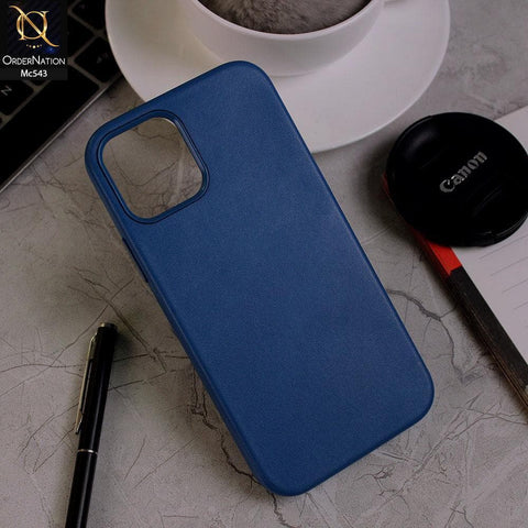 iPhone 12 Pro Cover - Blue - Luxury Elegant Leather Soft Case