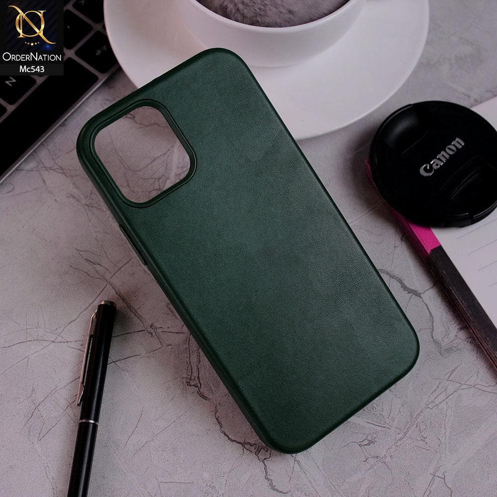 iPhone 12 Pro Cover - Green - Luxury Elegant Leather Soft Case