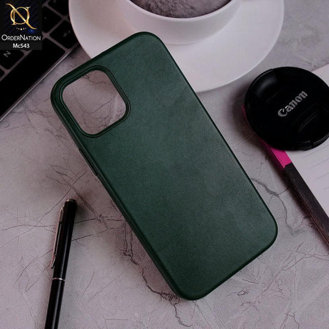 iPhone 12 Pro Cover - Green - Luxury Elegant Leather Soft Case