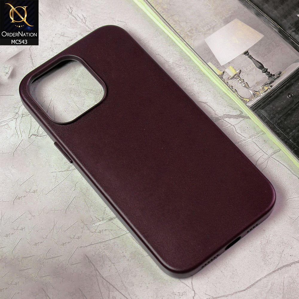 iPhone 14 Pro Max Cover - Deep Purple -  Luxury Elegant Leather Soft Case
