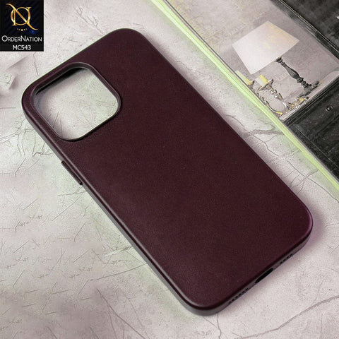 iPhone 14 Pro Max Cover - Deep Purple -  Luxury Elegant Leather Soft Case