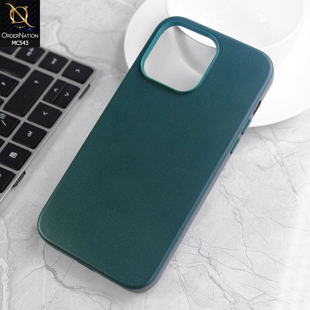 iPhone 14 Pro Cover - Pine Green -  Luxury Elegant Leather Soft Case
