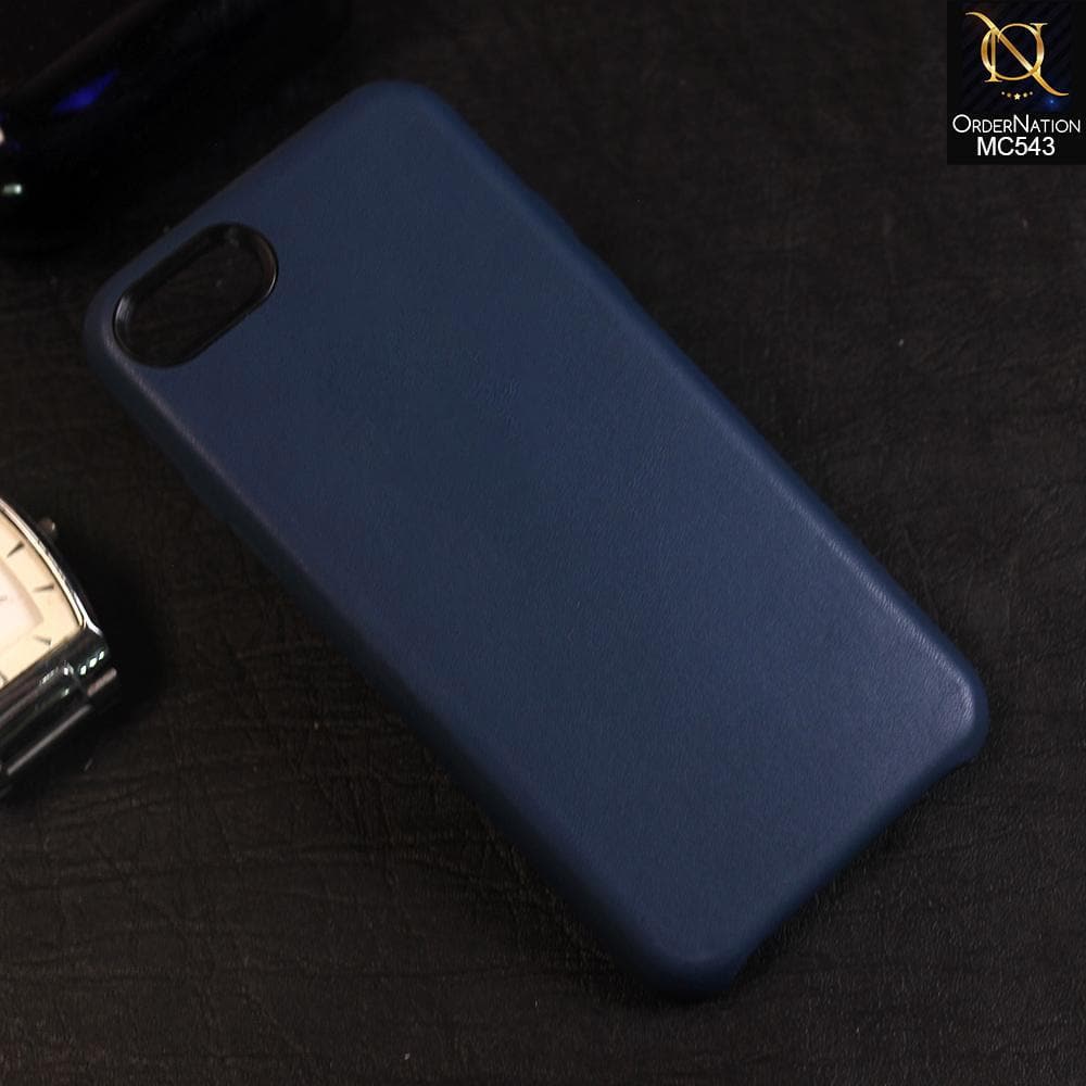 iPhone SE 2020 Cover - Blue - Luxury Elegant Leather Soft Case