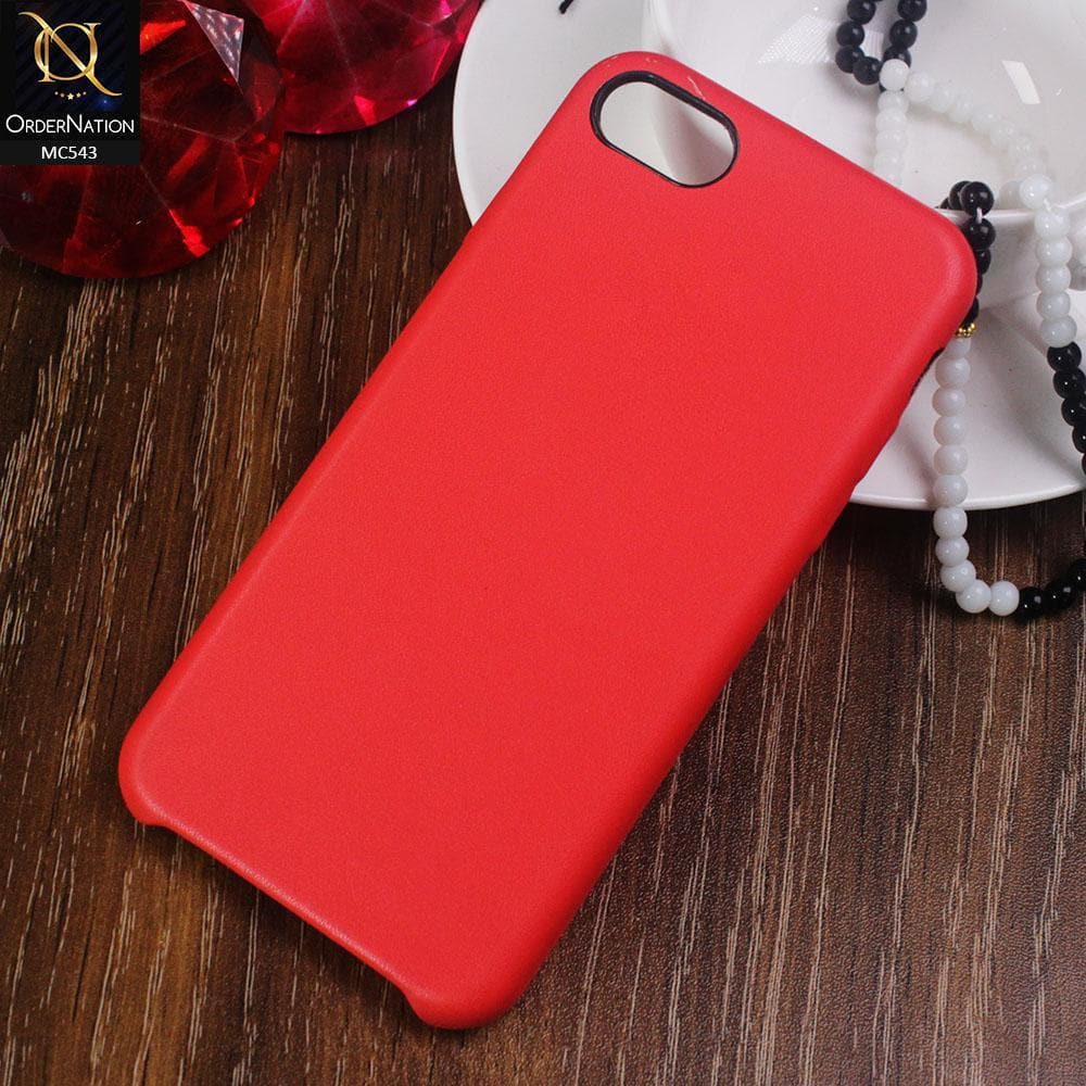 iPhone SE 2020 Cover - Red - Luxury Elegant Leather Soft Case