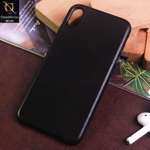 iPhone XS Max Cover - Black - Luxury Elegant Leather Soft Case