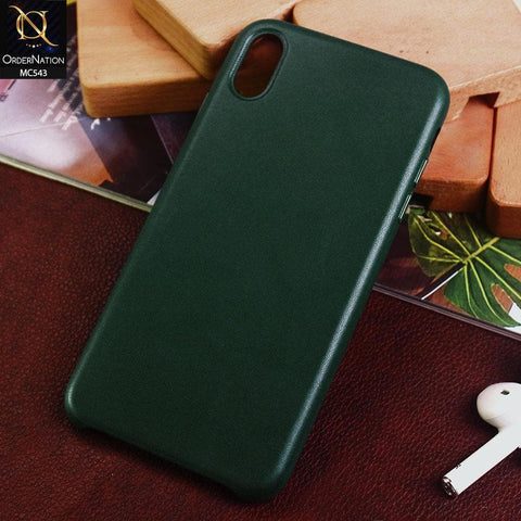 iPhone XS Max Cover - Pine Green - Luxury Elegant Leather Soft Case