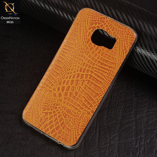 Samsung Galaxy S6 Edge  - Light Brown - Leather Texture soft case