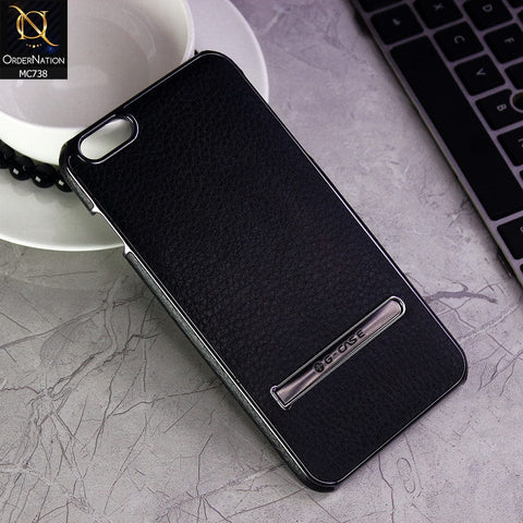 iPhone 6s Plus / 6 Plus Cover - Black - New G-Case Plating Series Ultra Thin leather With Electroplating+Inbuilt Metal Stand Back Hard Case