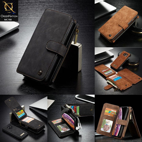 iPhone XS / X Cover - Black - Luxury Caseme Bussiness Wallet Leather Soft Case