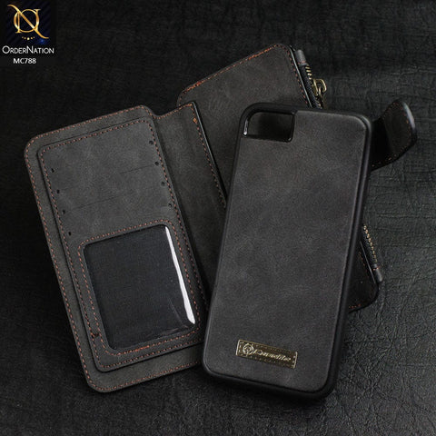 iPhone SE 2020 Cover - Black - Luxury Caseme Bussiness Wallet Leather Soft Case