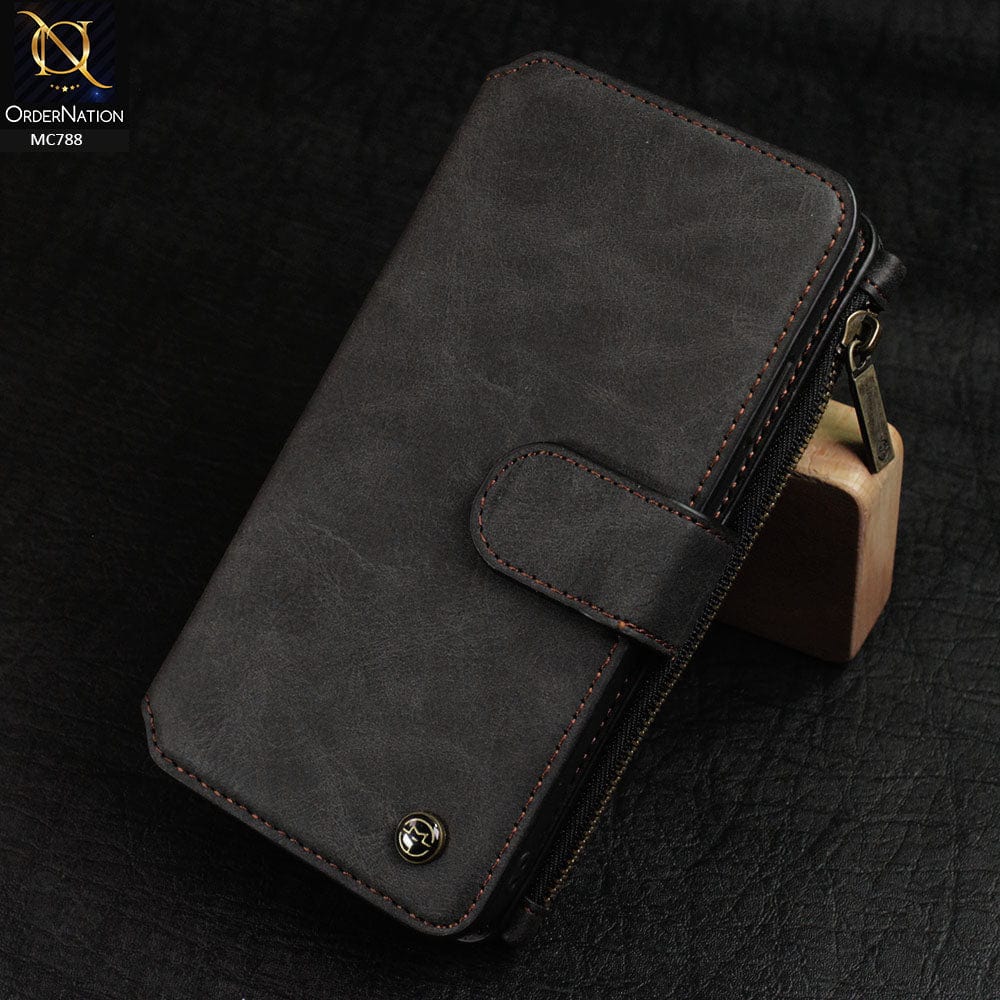 iPhone XS / X Cover - Black - Luxury Caseme Bussiness Wallet Leather Soft Case