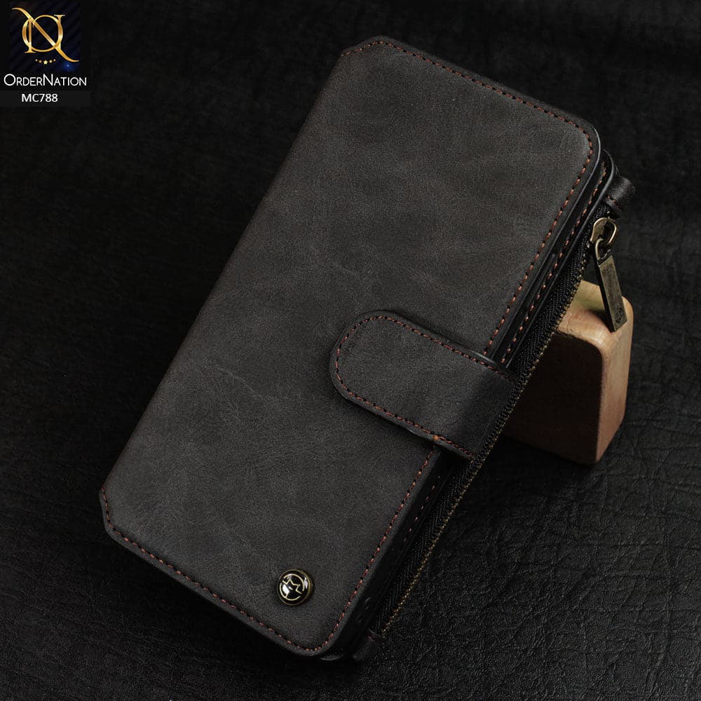 iPhone SE 2020 Cover - Black - Luxury Caseme Bussiness Wallet Leather Soft Case