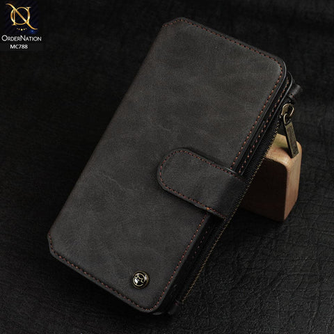 iPhone 8 / 7 Cover - Black - Luxury Caseme Bussiness Wallet Leather Soft Case