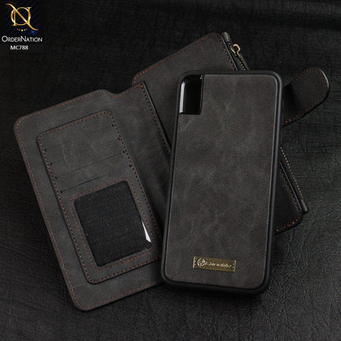 iPhone XS / X Cover - Black - Luxury Caseme Bussiness Wallet Leather Soft Case