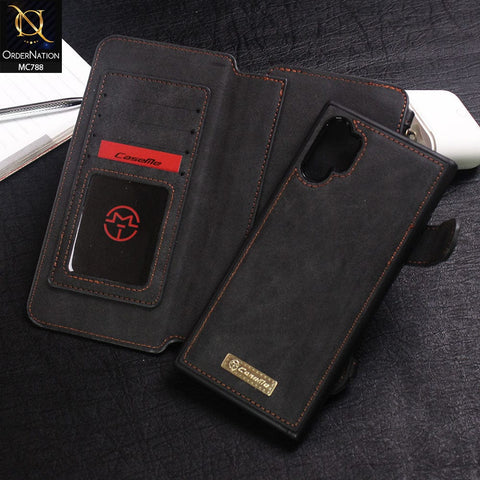 Samsung Galaxy Note 10 Plus Cover - Black - Luxury Caseme Bussiness Wallet Leather Soft Case