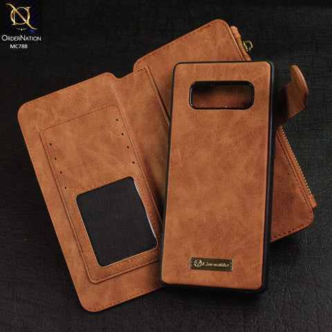 Samsung Galaxy Note 8 Cover - Brown - Luxury Caseme Bussiness Wallet Leather Soft Case