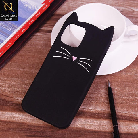 iPhone 12 Mini Cover - Black - Luxury Cute Kitty Soft Tpu Cover Case