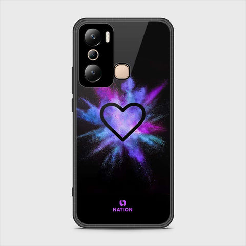 Infinix Hot 20i Cover- Onation Heart Series - HQ Ultra Shine Premium Infinity Glass Soft Silicon Borders Case