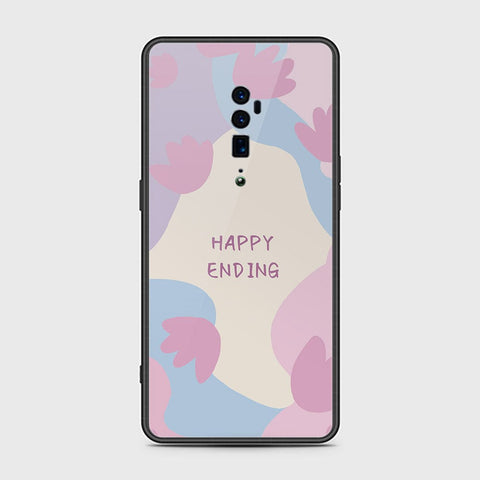 Oppo Reno 10x Zoom Cover- Happy Series - HQ Ultra Shine Premium Infinity Glass Soft Silicon Borders Case