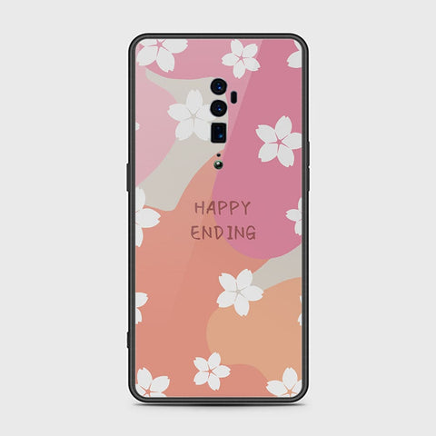 Oppo Reno 10x Zoom Cover- Happy Series - HQ Ultra Shine Premium Infinity Glass Soft Silicon Borders Case