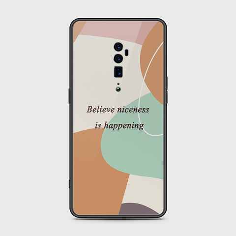 Oppo Reno 10x Zoom Cover- Happy Series - HQ Ultra Shine Premium Infinity Glass Soft Silicon Borders Case