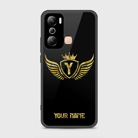 Infinix Hot 20i Cover- Gold Series - HQ Ultra Shine Premium Infinity Glass Soft Silicon Borders Case