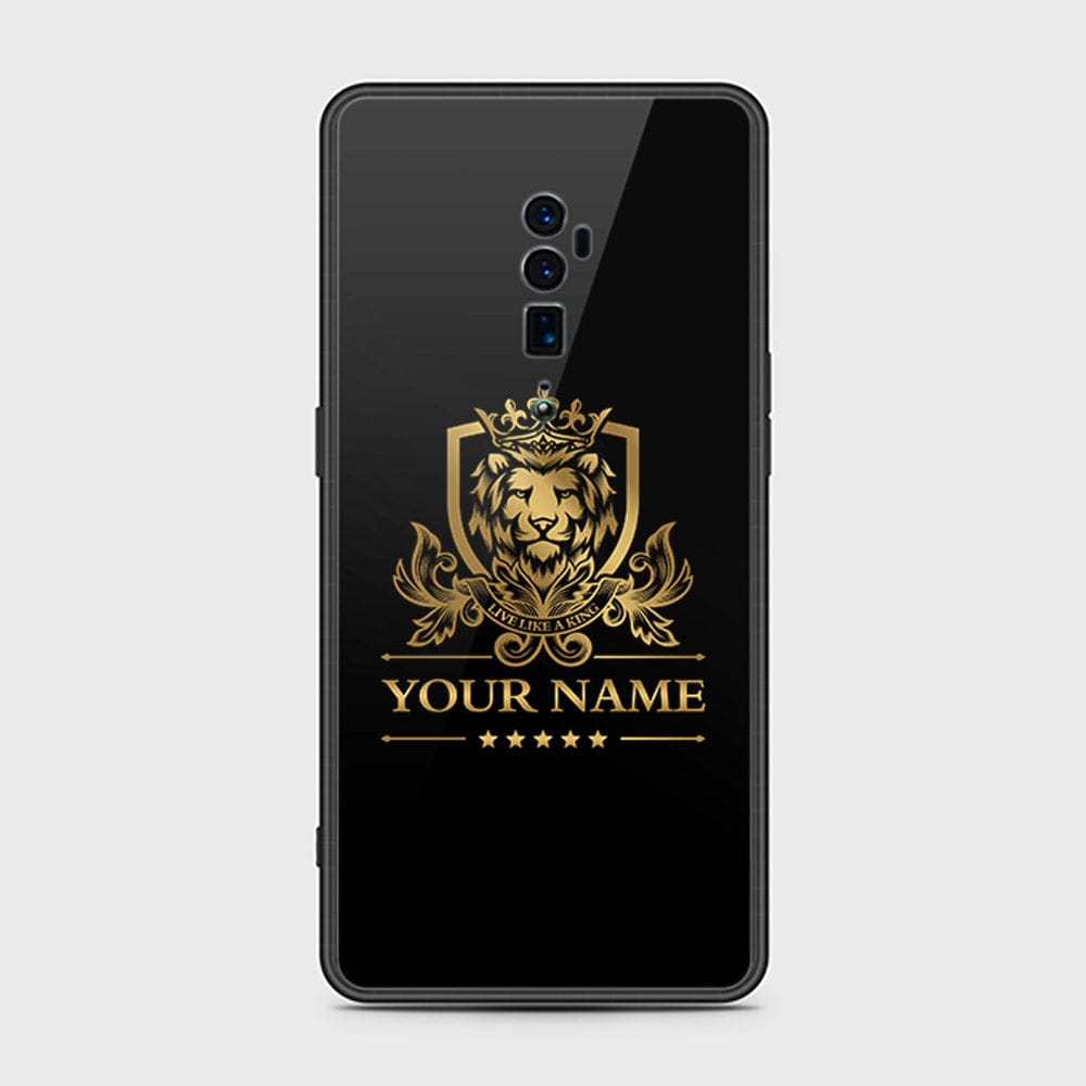 Oppo Reno 10x Zoom Cover- Gold Series - HQ Ultra Shine Premium Infinity Glass Soft Silicon Borders Case